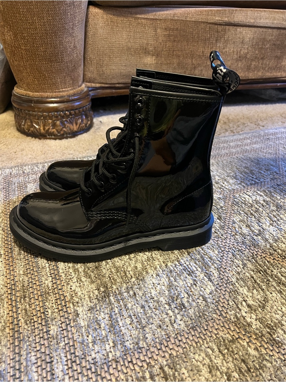 Dr. Martens 1460 Black Patent Lace up Boots Sz 9